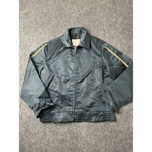 Mens Golden Fleece Green Nylon Zip Jacket Industrial Outerwear, Size XL